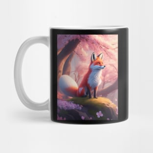 Fox in Sakura Forest Mug